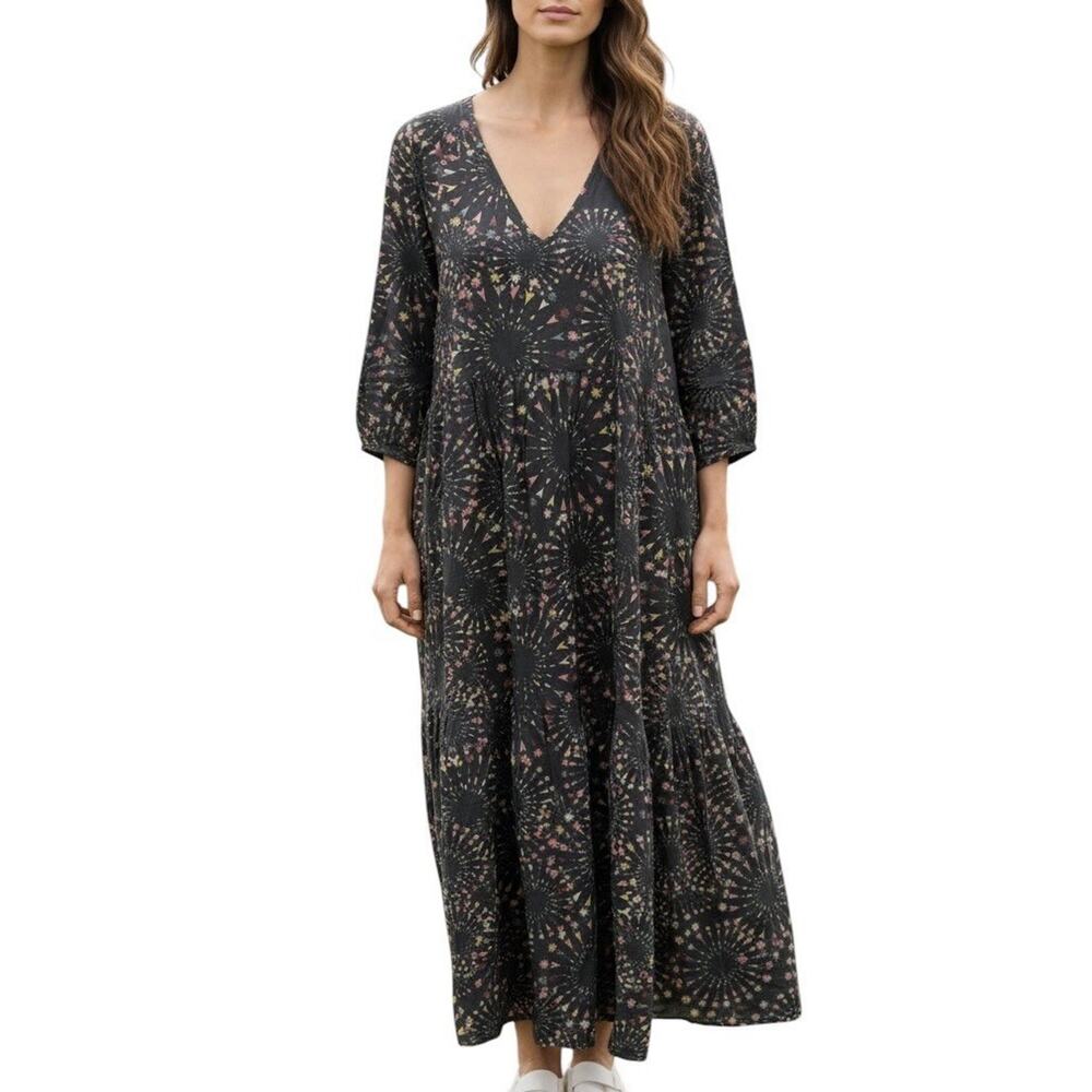 Tallulah & Hope Kaftan Style Midi Dress Vacation Resortwear Coastal Boho Size 10